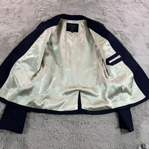 J. Crew Schoolboy Navy Wool Blazer Gold Button School Career Academia Women 8T - Picture 8 of 14